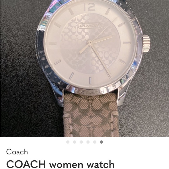 Coach Maddy Silver Women’s Watch with Tan and Brown Strap - Picture 5 of 6
